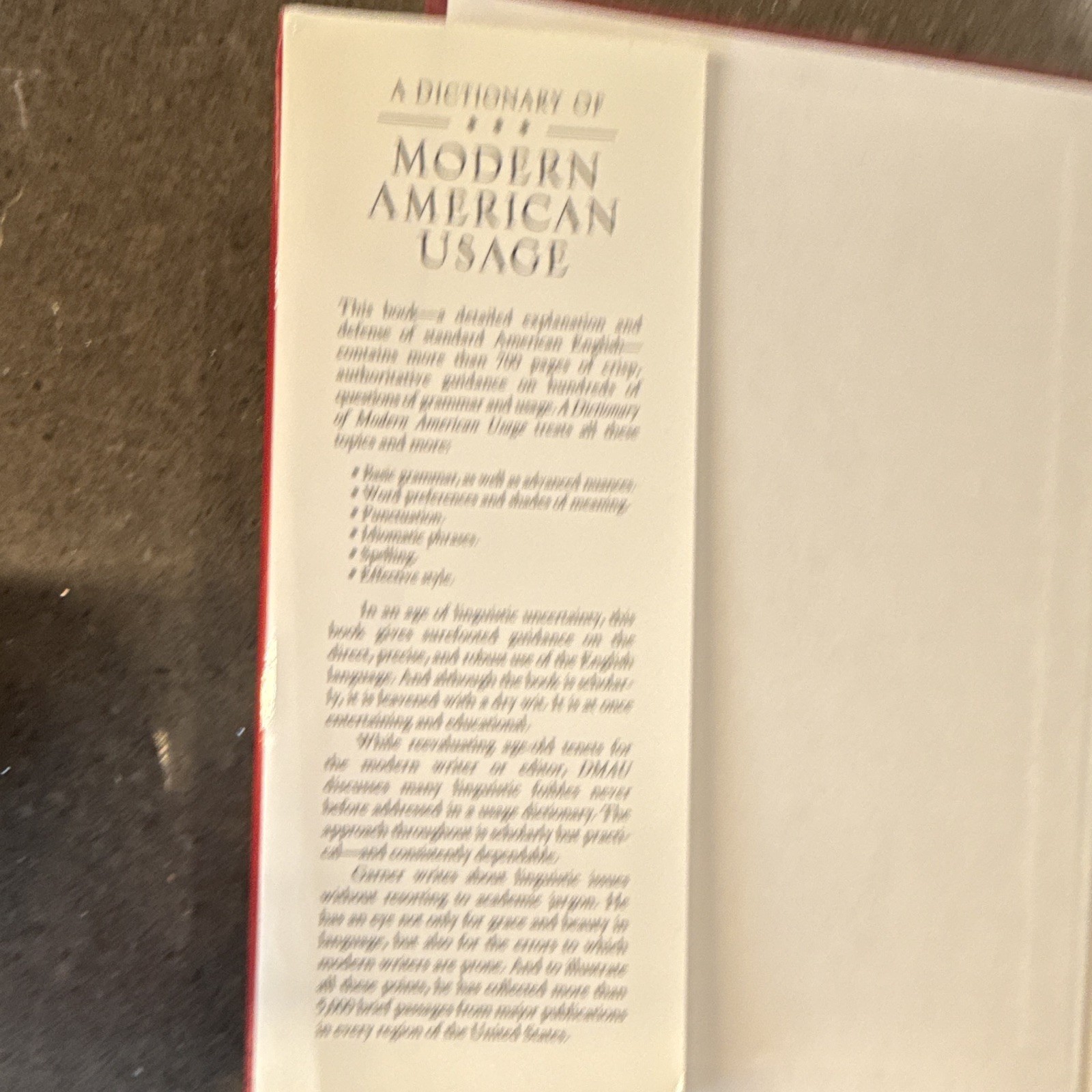 A Dictionary of Modern American Usage Bryan A. Garner Hardcover Book Club Ed