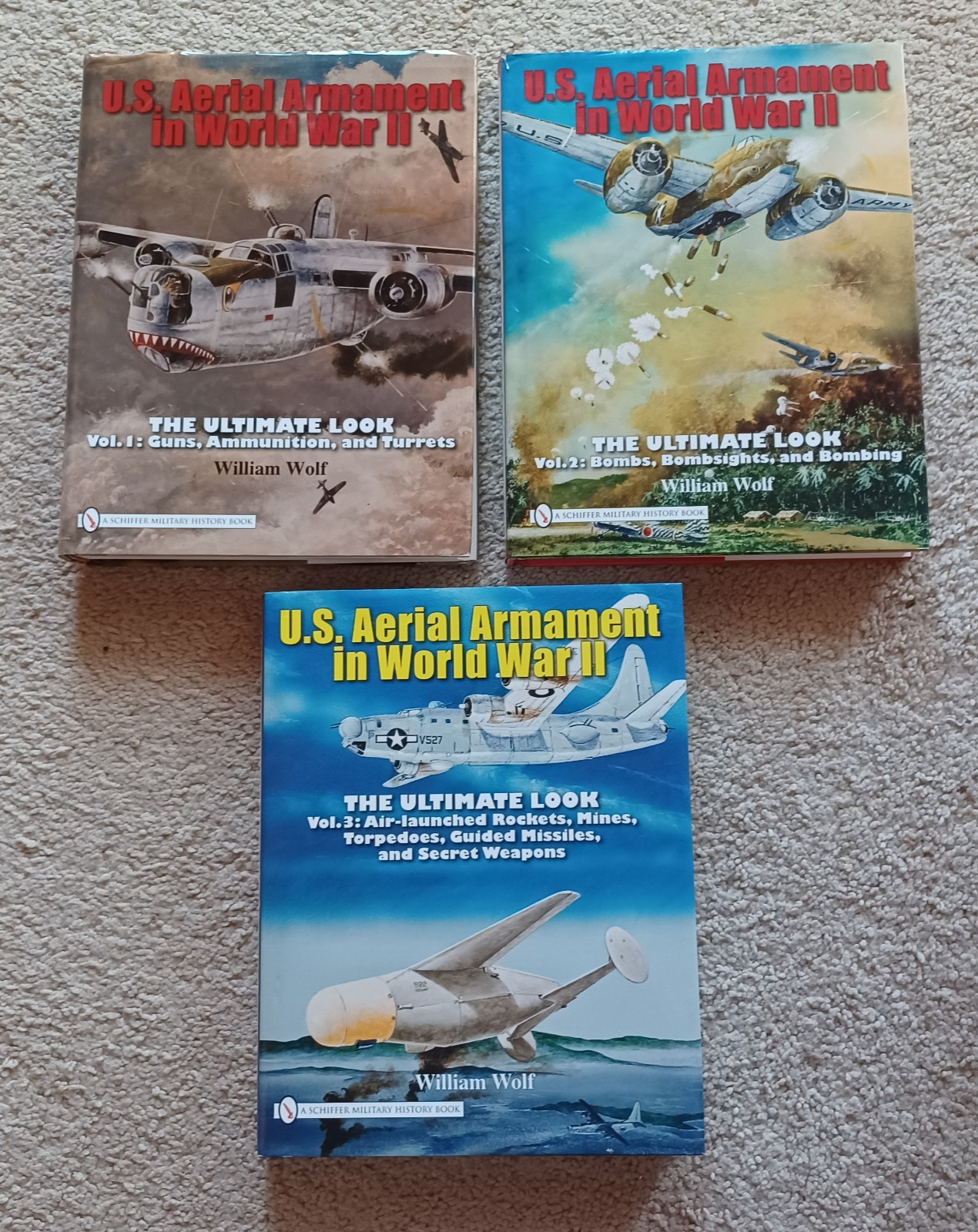 U.S. Aerial Armament in World War II ~ All 3 Volumes By William Wolf