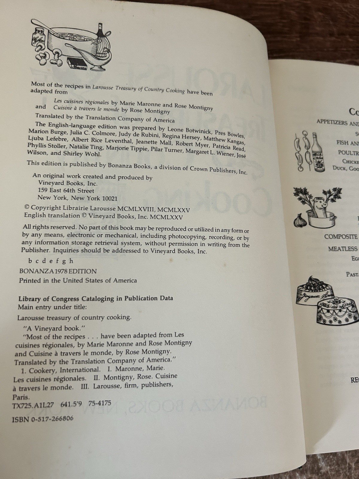 The Larousse Treasury of Country Cooking. 1975, 512 pages