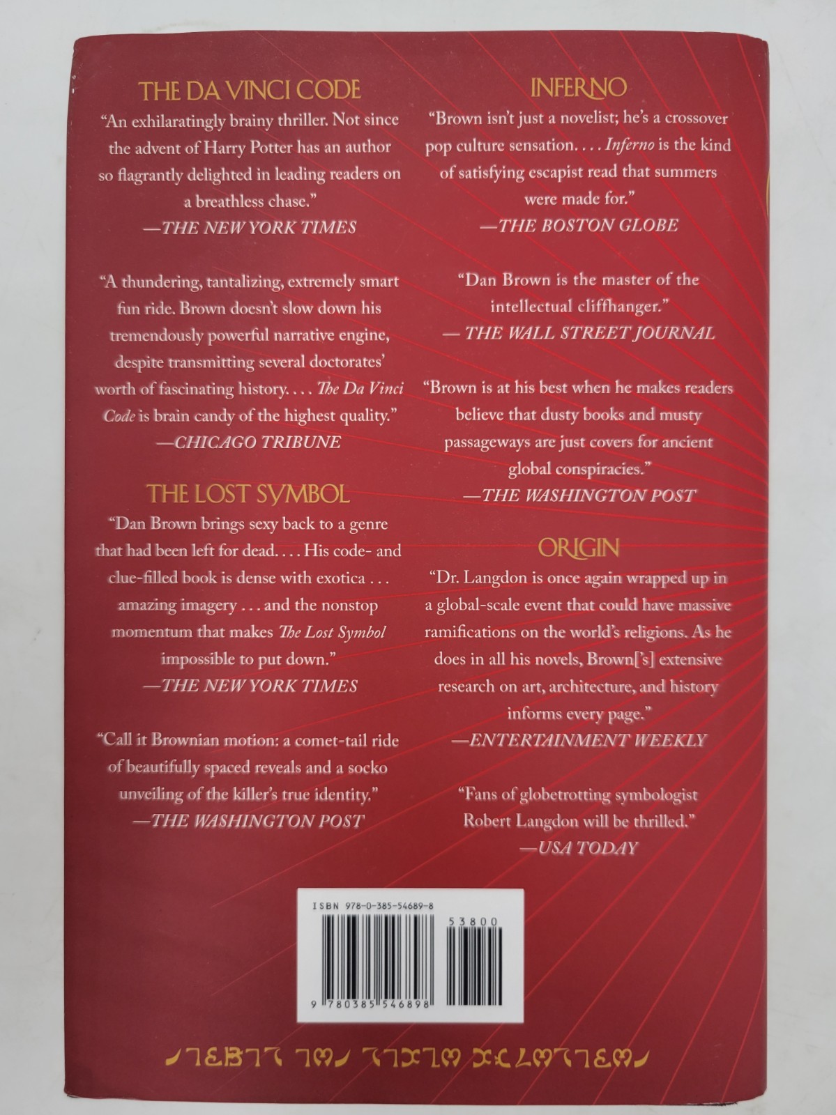 The Secret Of Secrets Dan Brown (Author Of Da Vince Code) Hardcover 2025 Used-VG