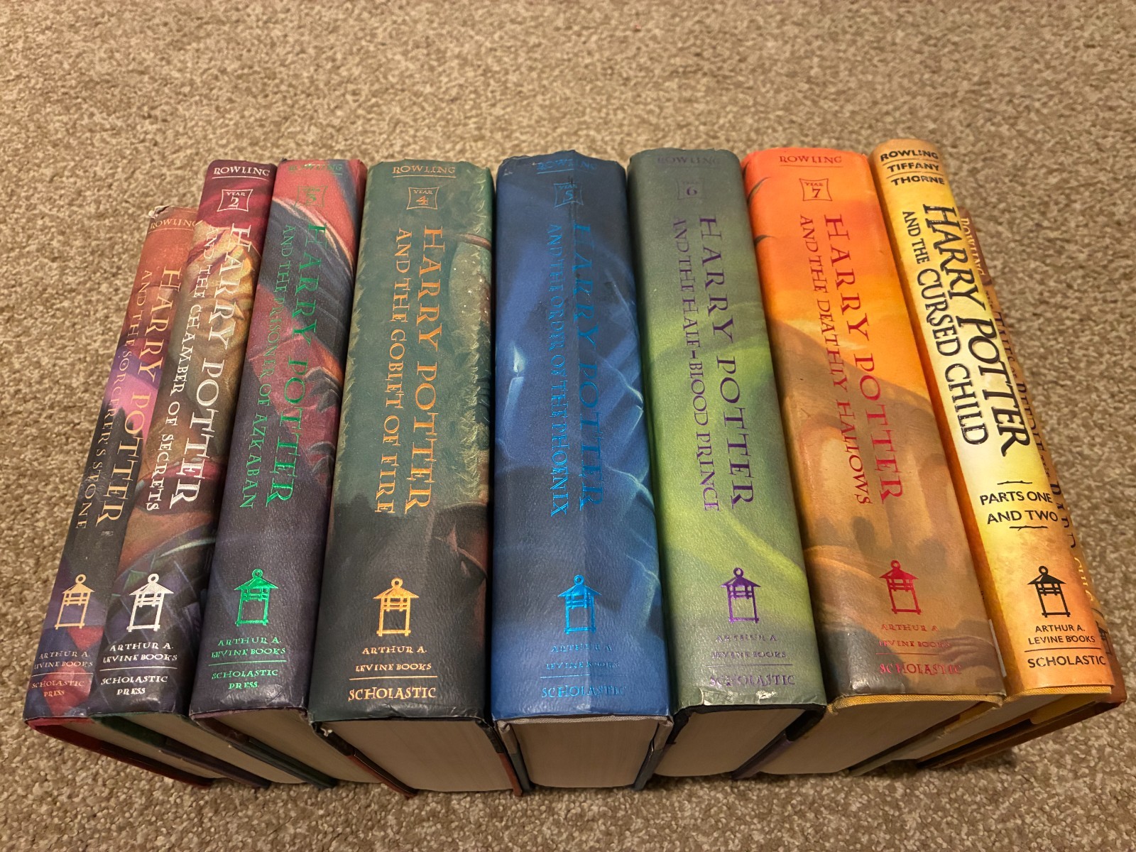 Harry Potter – Complete 7-Book HC Series Set w/ 2 Bonus Books – Rowling – RARE!
