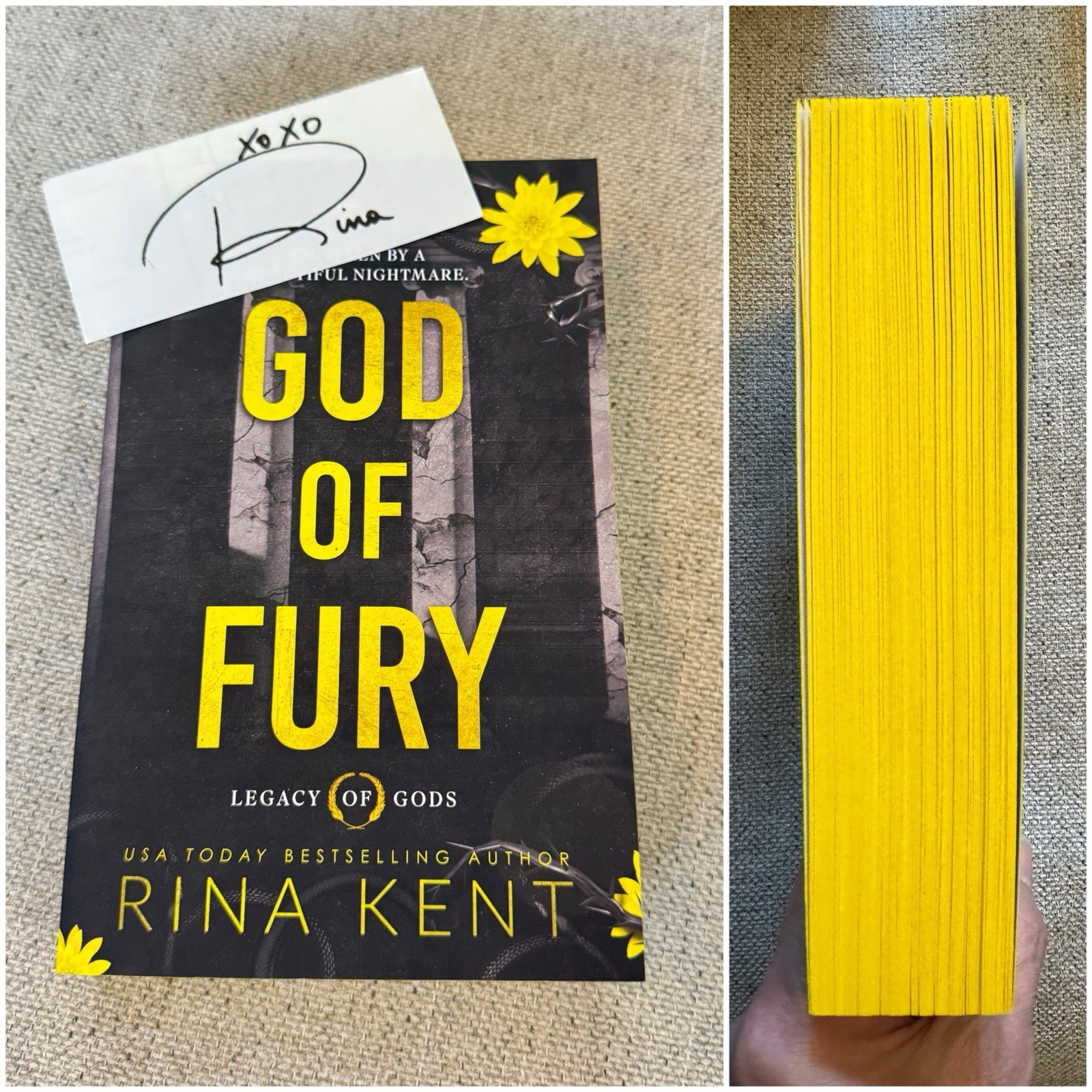 God Of Fury By Rina Kent Signed Deluxe Edition With Sprayed Edges Legacy Of Gods