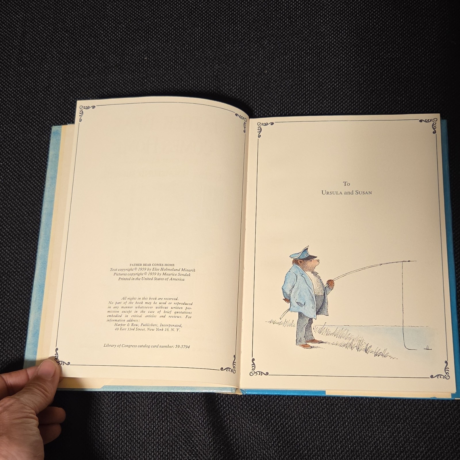 Father Bear Comes Home Minarik Sendak HC 1959 Inscribe 1st Edition Dust Jacket
