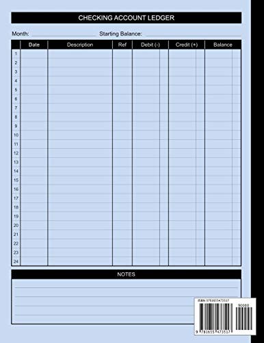 Checking Account Ledger: Check and Debit Card Register 100 Pages 2,400 Entry…