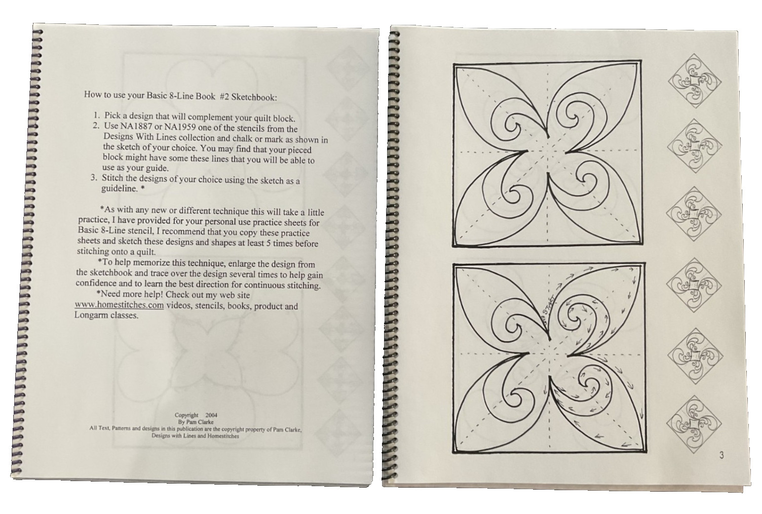 DESIGN WITH LINES Basic 8-Line Sketchbook Book #2 & #3 by Pam Clarke
