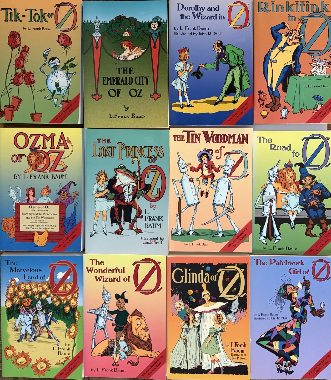 12 Wizard of Oz Books by Frank Baum Softcover Publisher-For Your Knowledge-2003