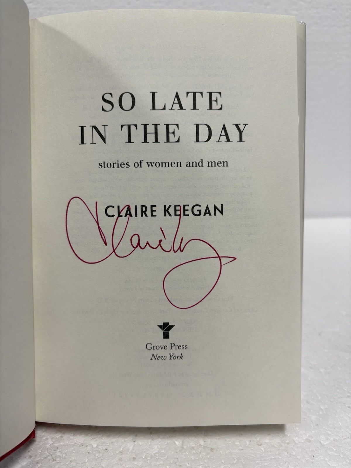 NEW So Late in the Day by Claire Keegan – First Edition 2023, Signed