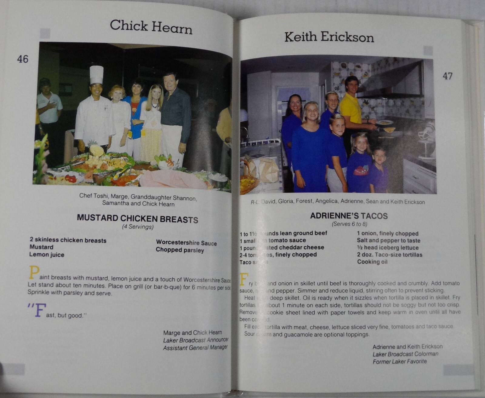 World Champion Los Angeles Lakers Are Cookin’ Family Cookbook 1985 HC 184 pages