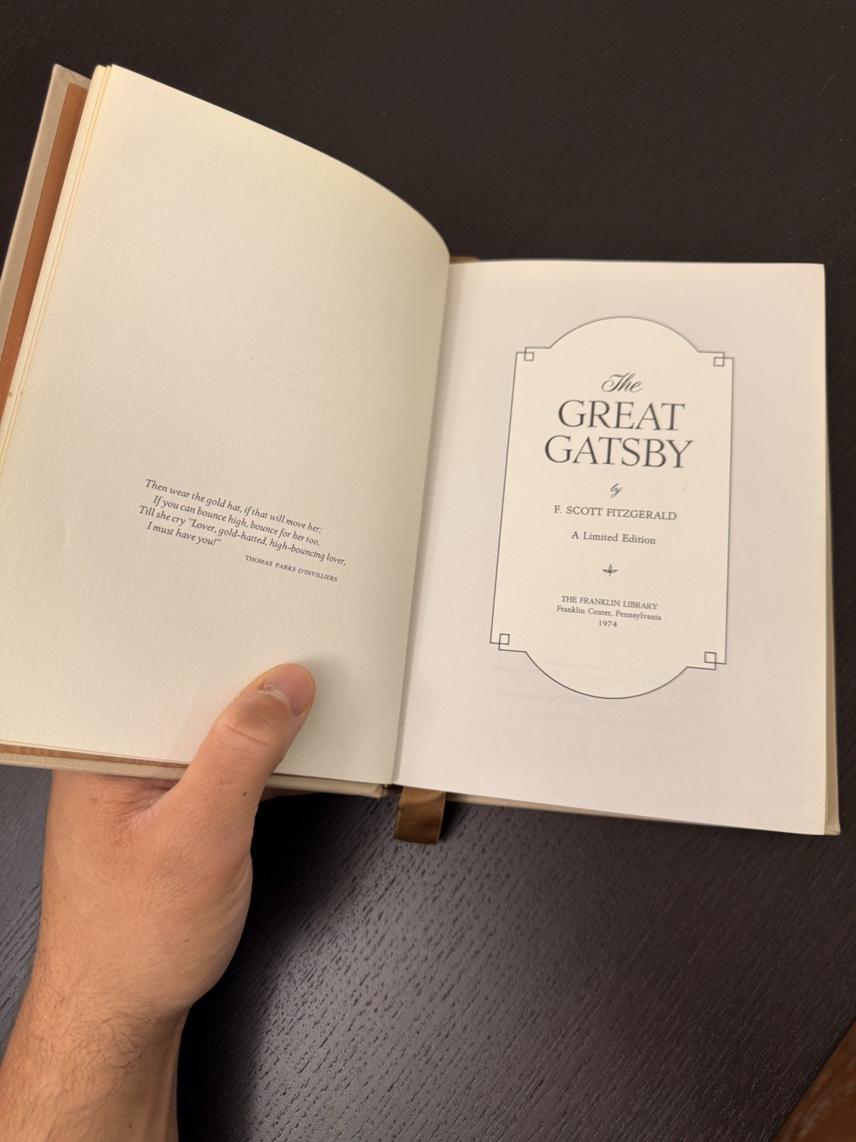 Franklin Library The Great Gatsby F. Scott Fitzgerald Hardcover Limited 1974