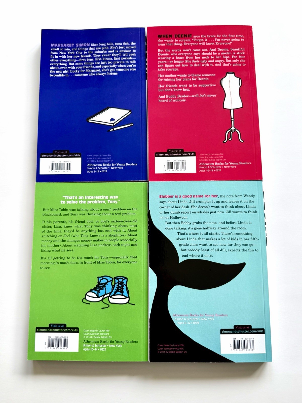 Judy Blume set of 4 books paperback modern edition In very good condition.