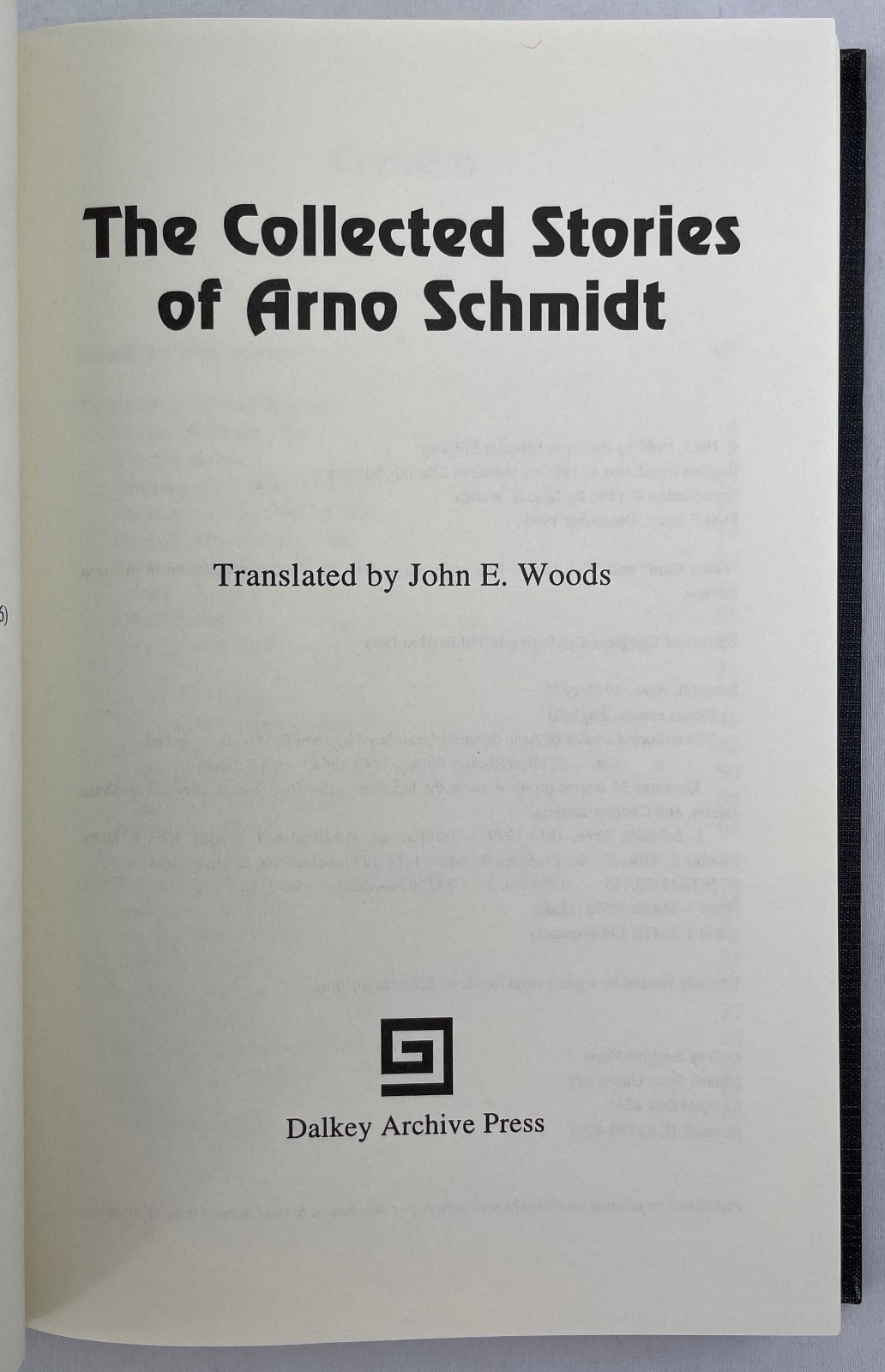 Collected Stories, Arno Schmidt, 1996, 1st Edition in English Short Stories HCDJ