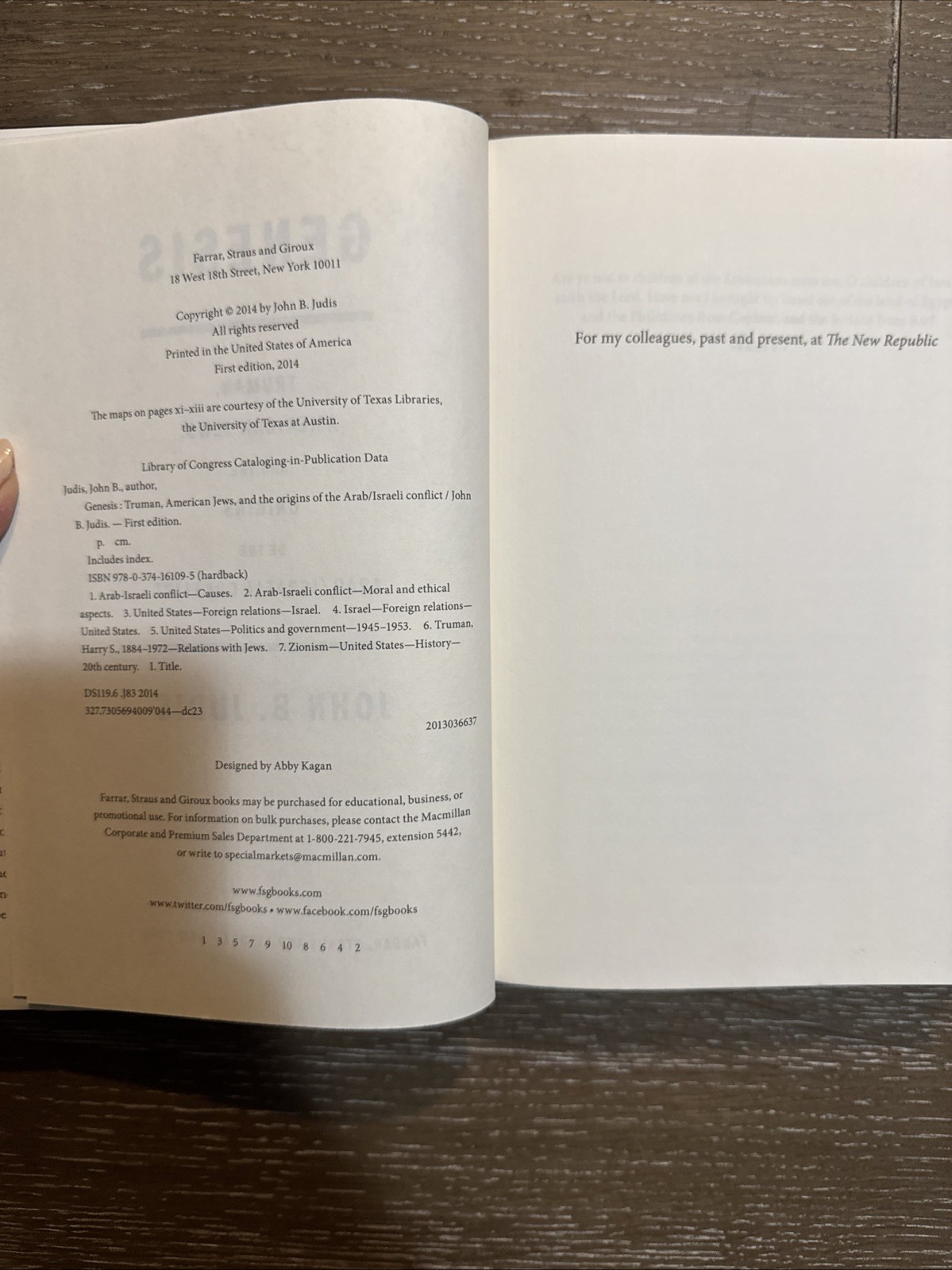 Genesis : Truman, American Jews, and the Origins of the Arab/Israeli Conflict by