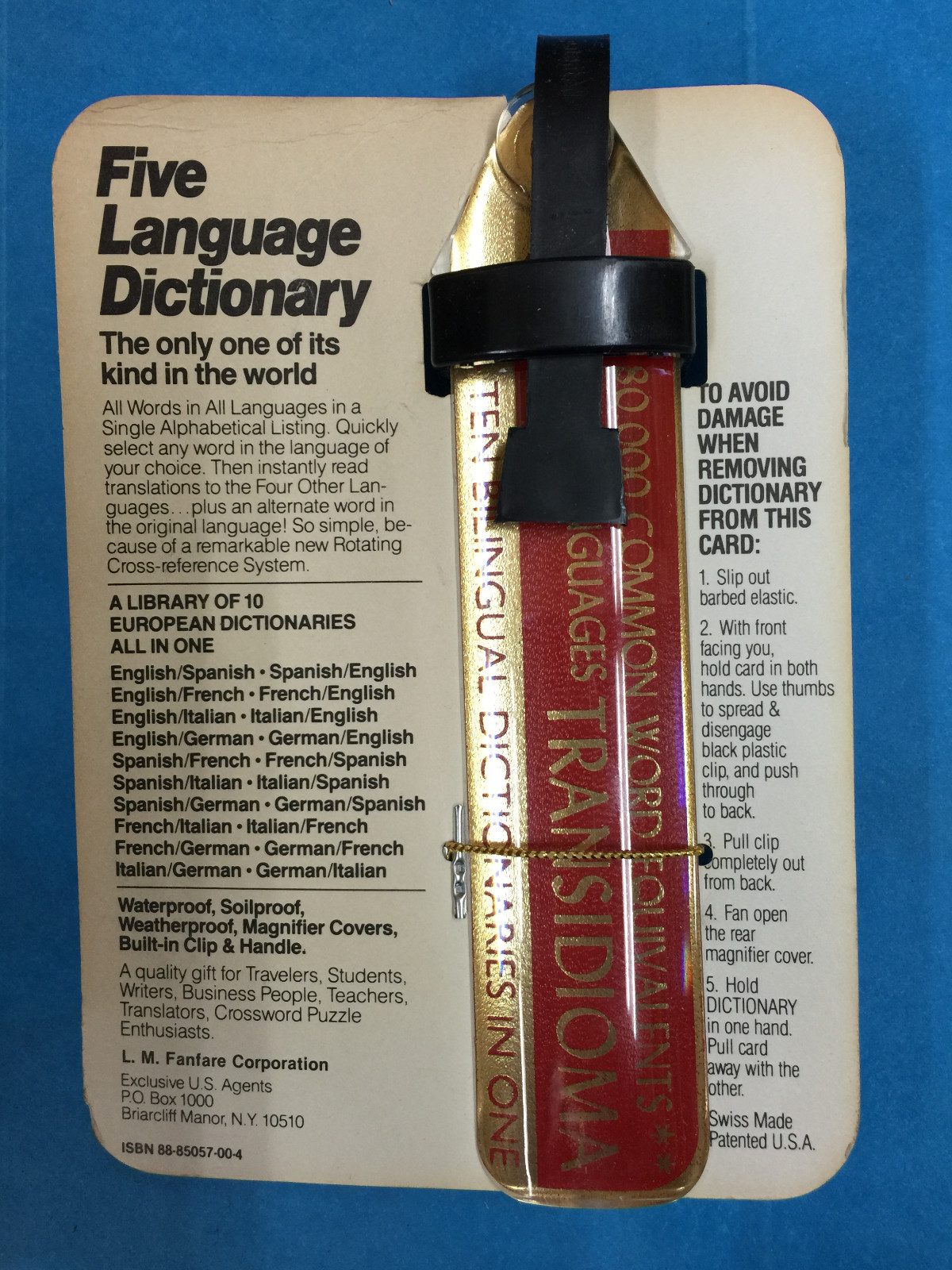 Linguatour English Spanish French Italian German 5 in 1 Pocket Book Dictionary