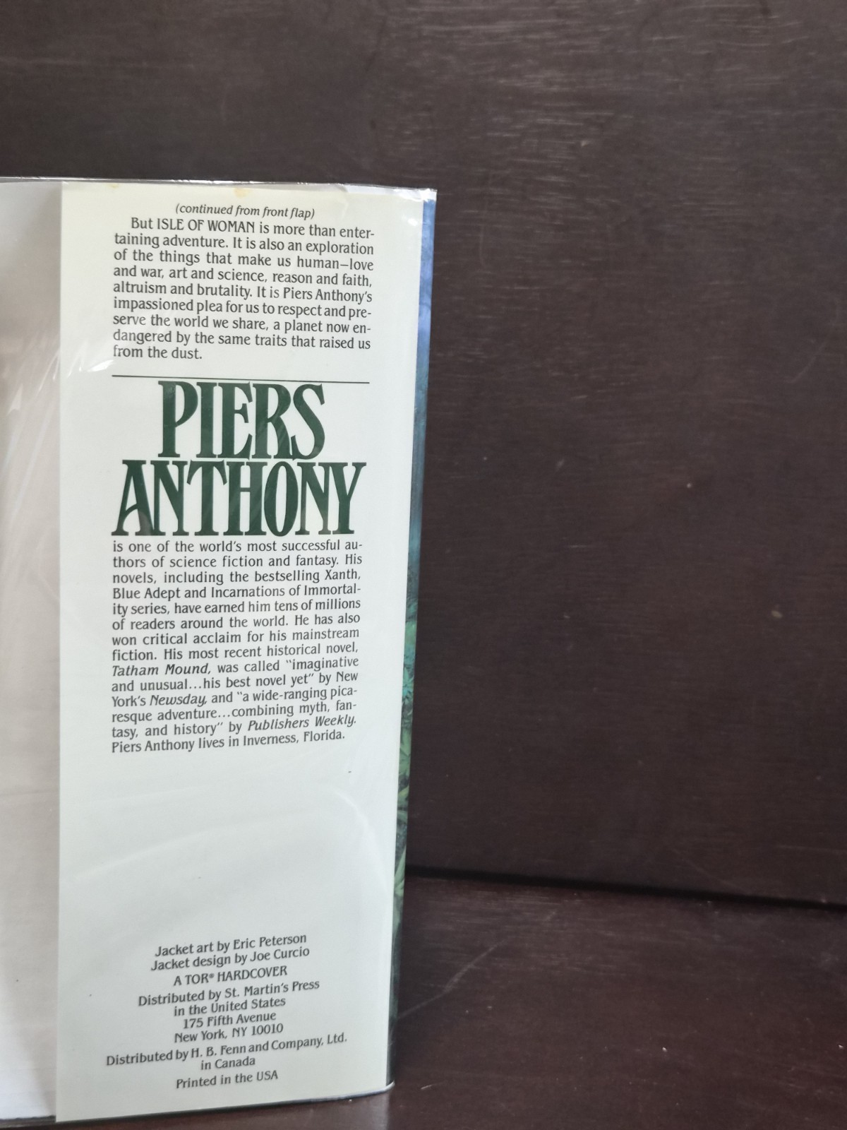 ​Isle of Woman Piers Anthony 1993 1st Ed 1st Printing HCDJ LN Mylar Geodyssey