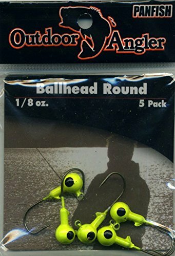 Outdoor Angler Chartreuse Ballhead Round 1/8 Oz. 5 Pack Fishing Lure
