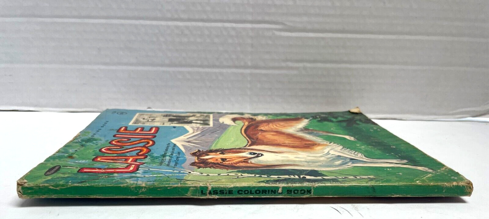 Vintage LASSIE 128-Page Coloring Book 9 Pages Colored Whitman #1134 1965