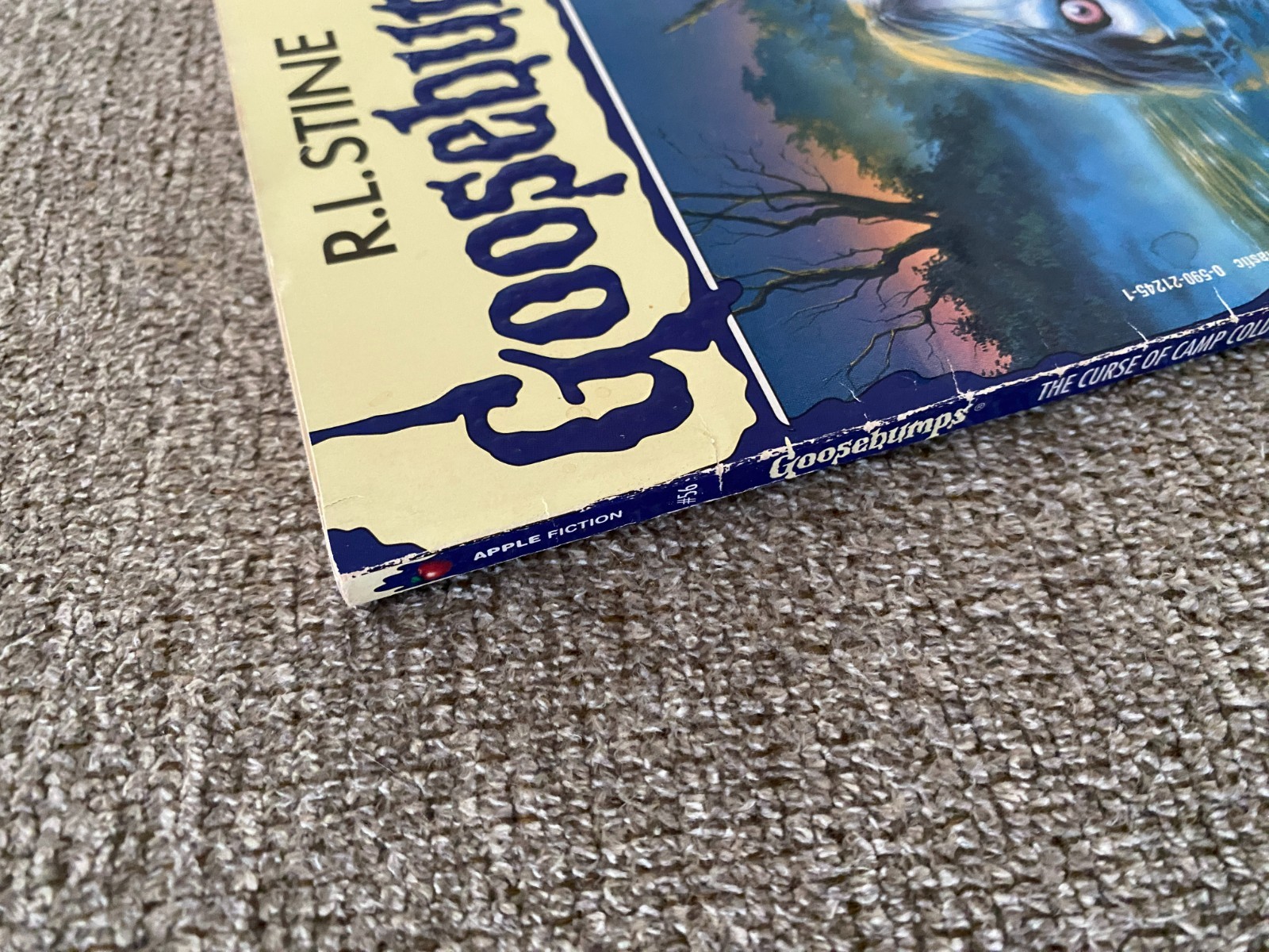 Good Thin Edition 1st print Goosebumps #56 The Curse of Camp Cold Lake ~ Stine