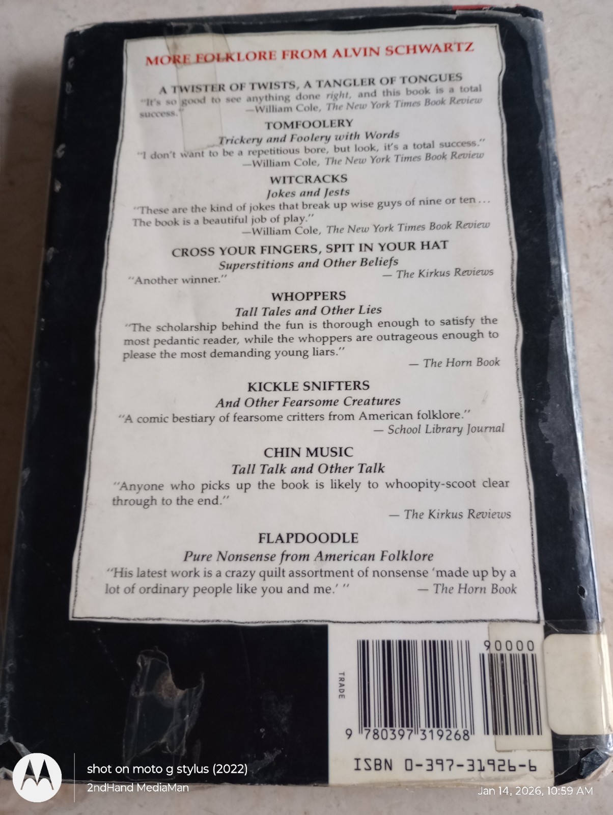 1981 1ST/9TH SCARY STORIES TO TELL IN THE DARK ALVIN SCHWARTZ HC/HARDCOVER BOOK