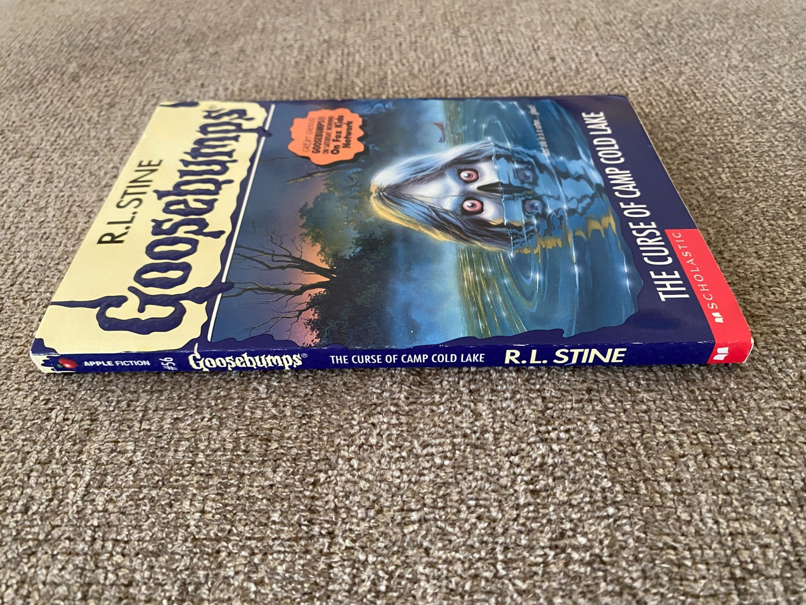 LN 1st print Goosebumps #56 The Curse of Camp Cold Lake w/att bookmark & cards