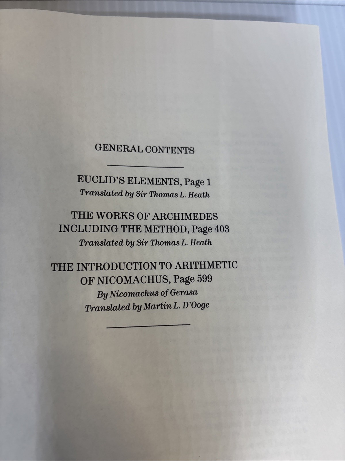 Great Books encyclopedia Euclid Archimedes Nicomachus Britannica #10/1990