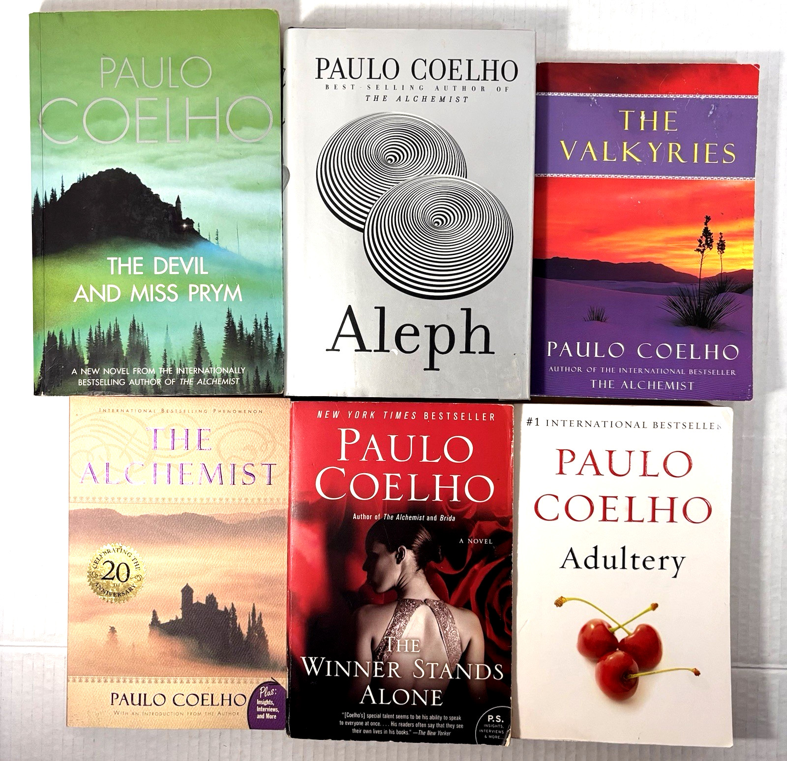 Lot 6 Books Paulo Coelho Alchemist Adultery Aleph Valkyries Devil Prym Winner