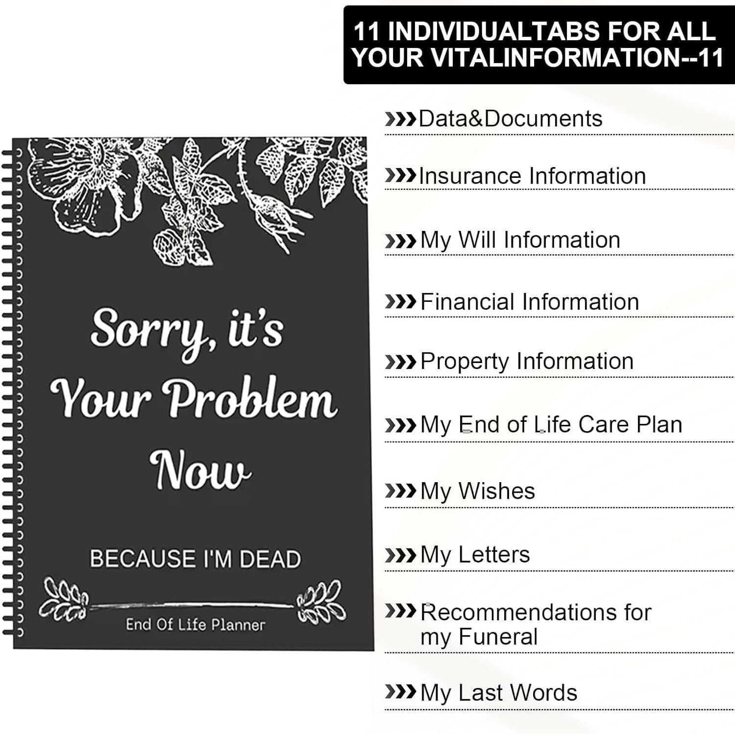 Sorry it’s Your Problem Now Because I’m Dead: Funny End of life planner