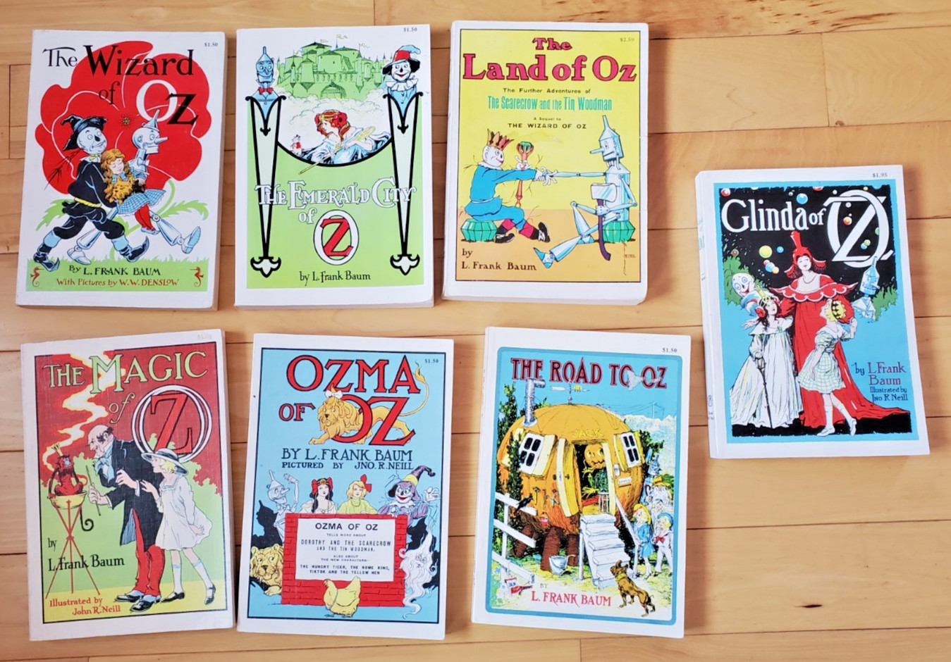 Lot of 7 OZ books L Frank Baum Soft White Rand McNally Nice Vintage Editions