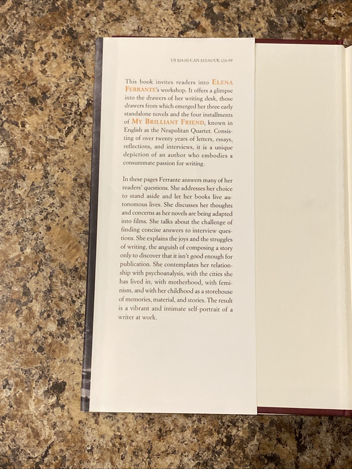 Frantumaglia – Elena Ferrante – SIGNED by Translator – 1st Prt Near Fine HC