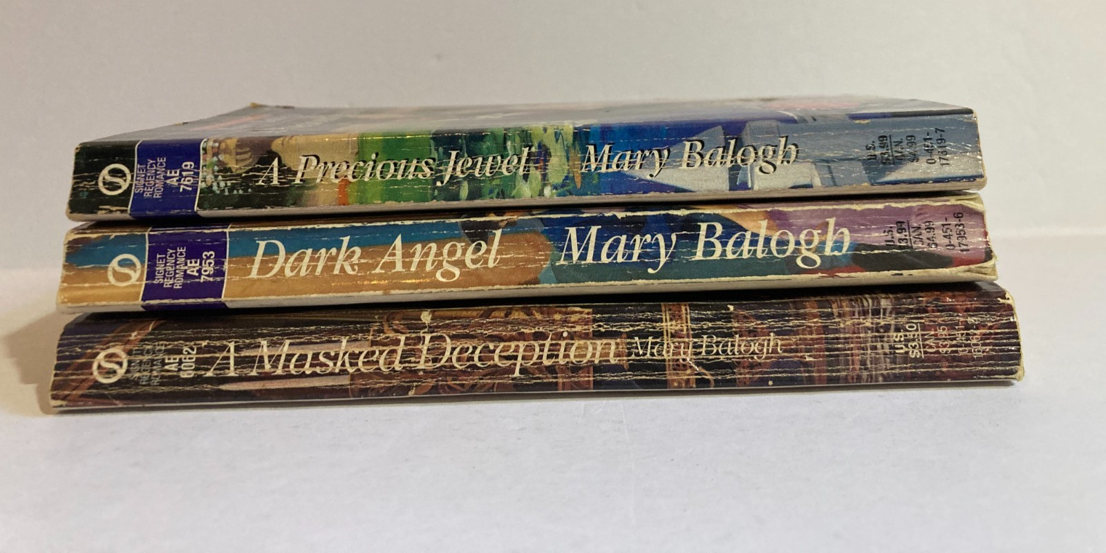 Lot MARY BALOGH vintage SIGNET REGENCY Precious Jewel DARK ANGEL Masked Lot of 3