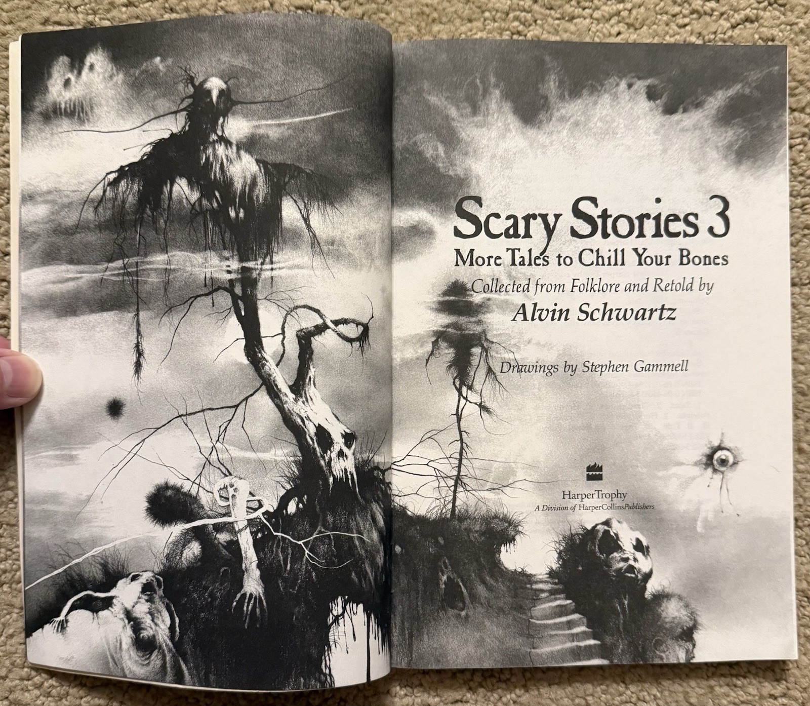 SCARY STORIES 3: MORE TALES TO CHILL YOUR BONES BY ALVIN SCHWARTZ 1991 TPB