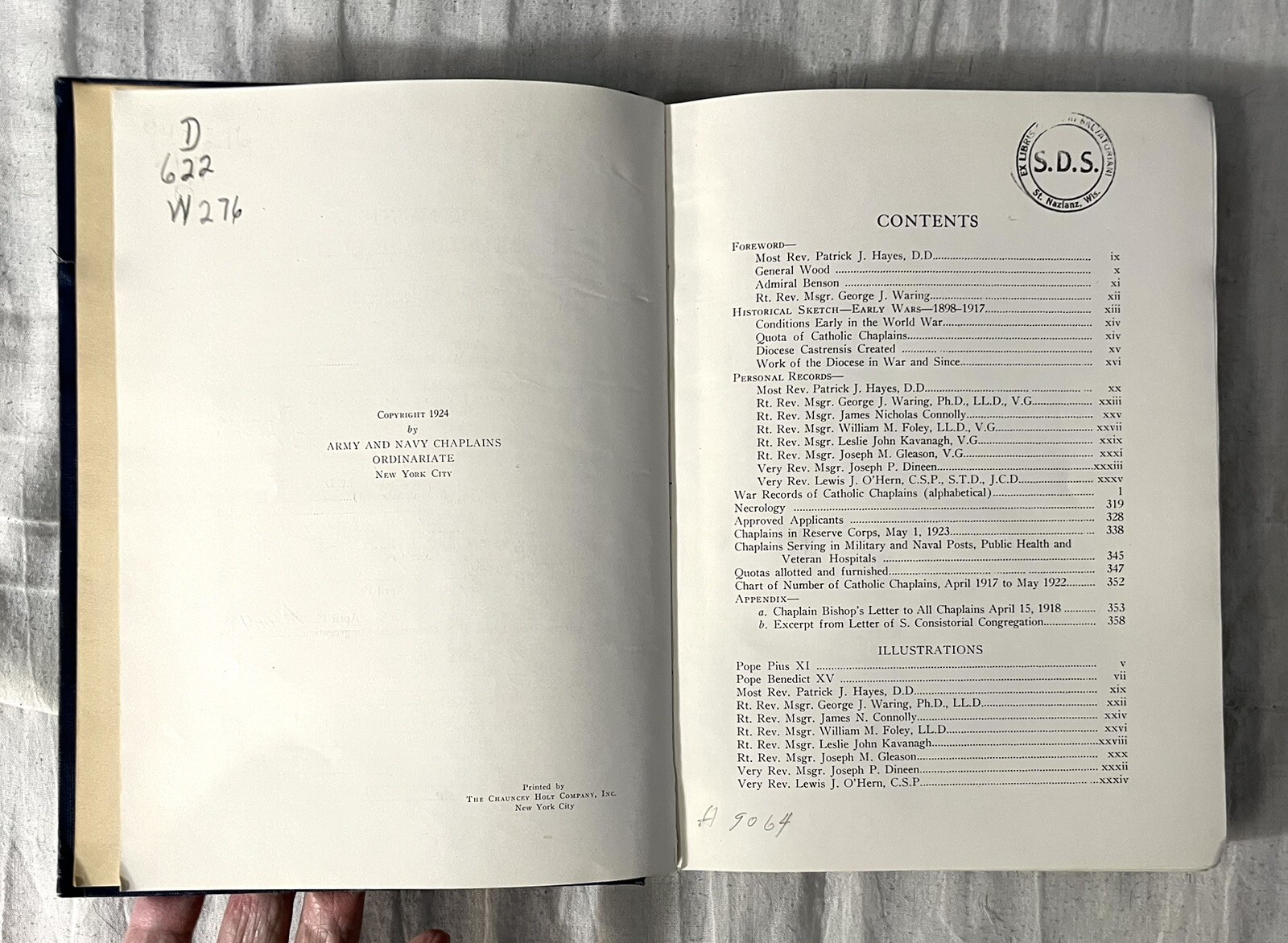 1924 United States Catholic Chaplains in the World War Ex-library