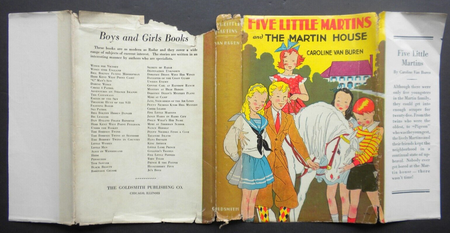 FIVE LITTLE MARTINS Caroline Van Buren 1936 Children’s adventure novel 244 pages