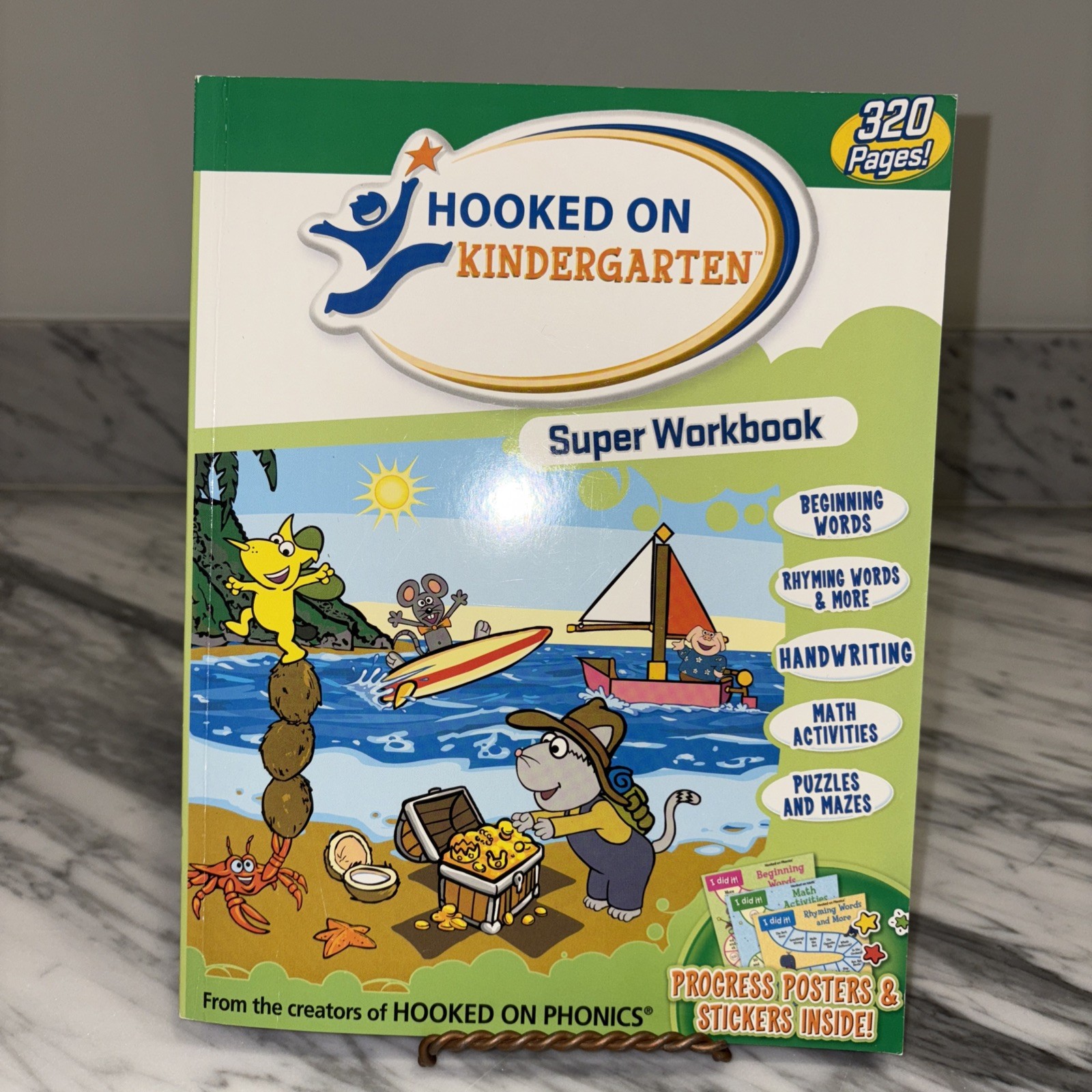HOOKED ON KINDERGARTEN SUPER WORKBOOK By Hooked On Phonics BRAND NEW 320 Pages