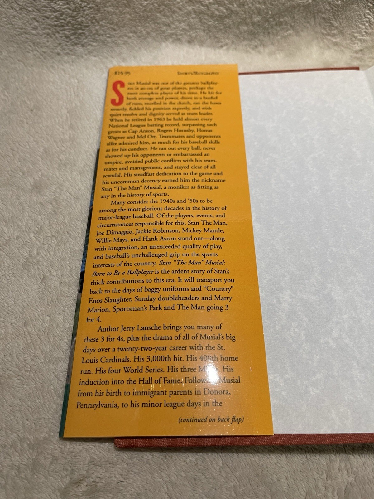 Stan the Man Musial: Born to Be a Ballplayer – 1994 HCDJ First Edition