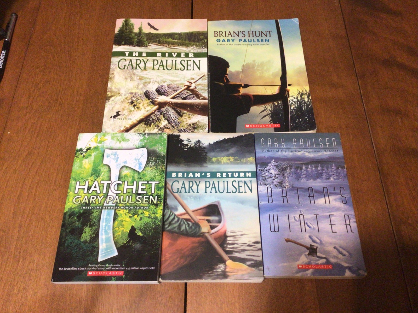 Complete Set Lot Of 5 BRIAN Books Paulsen HATCHET River HUNT Return WINTER (L1)