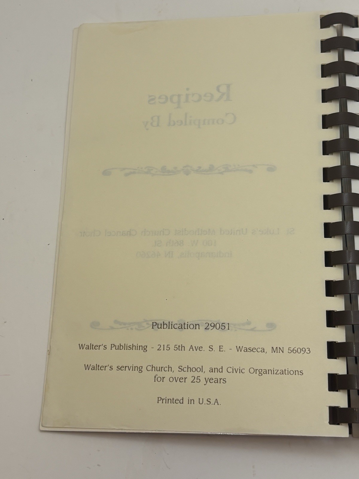 Vtg Church Community Cookbook Heavenly Recipes Chancel Choir Indiana 200+ Pages