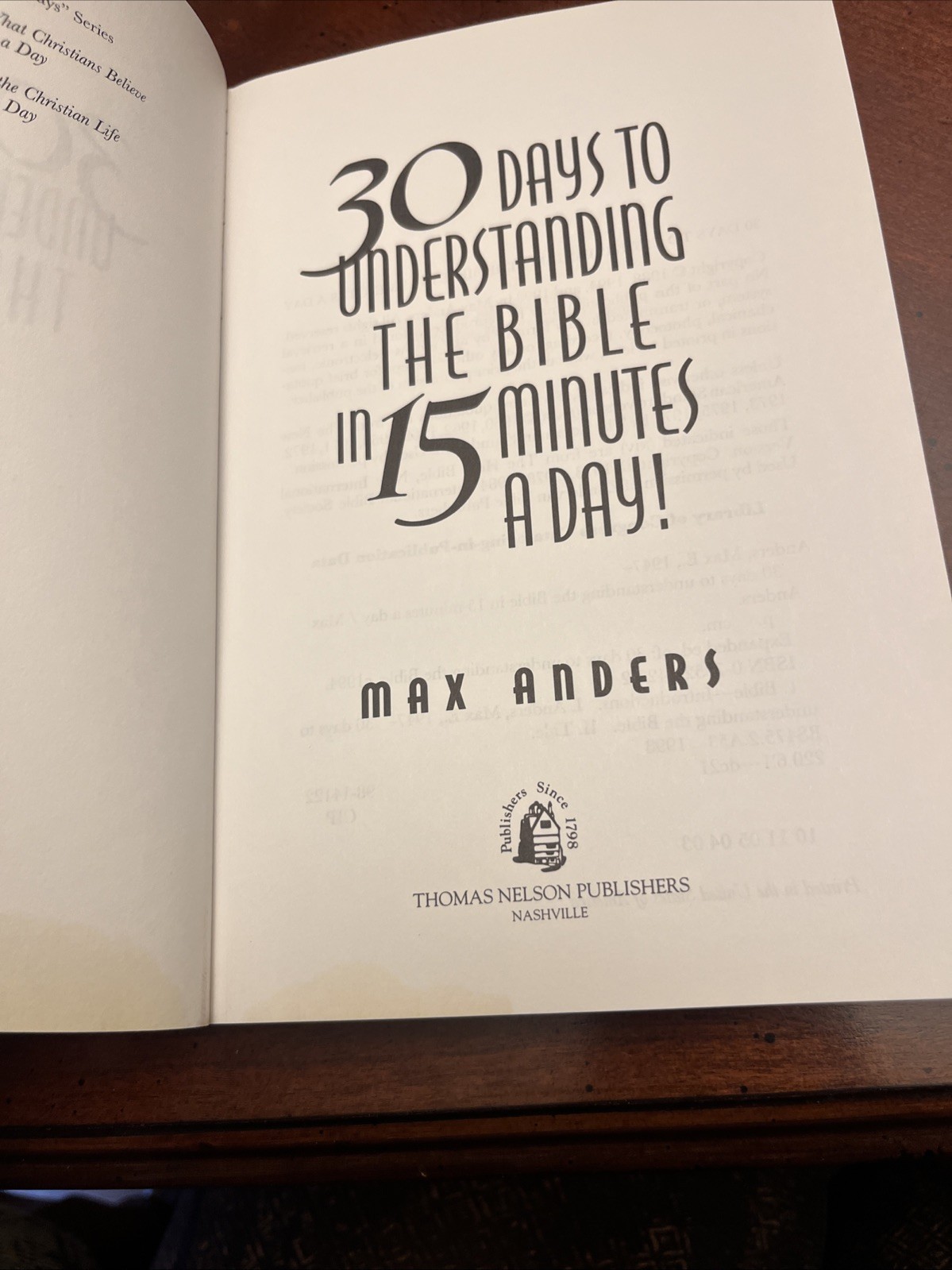 30 Days to Understanding the Bible in 15 Minutes a Day! PB VG 1998 A20