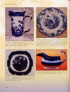 Flow Blue China ID$ Book 1830s Up Marks Plates Etc