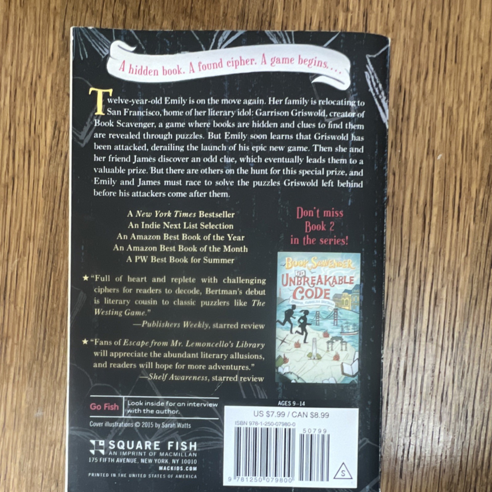 Square Fish Book Scavenger Jennifer Chambliss Bertman Paperback Series Ages 9-14