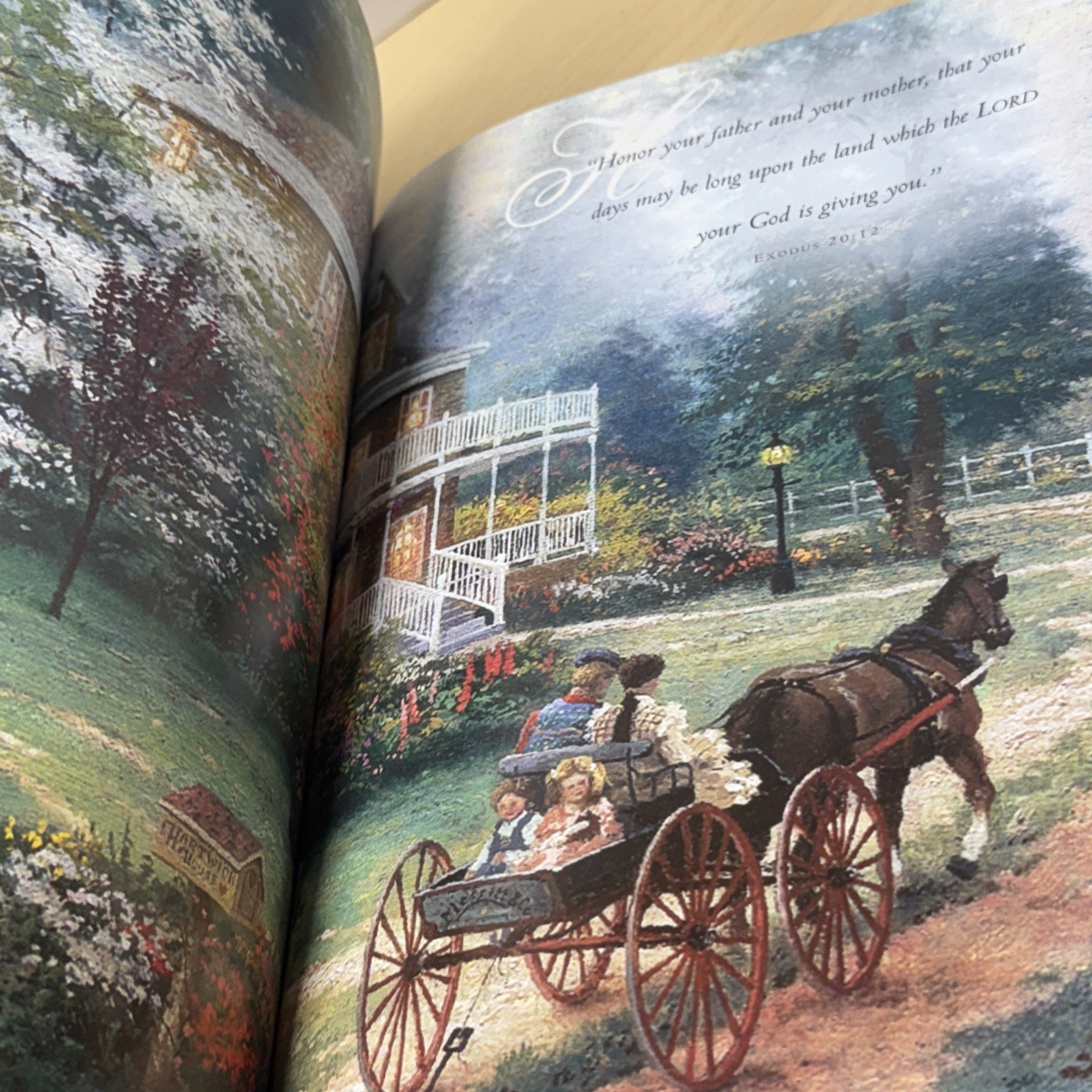 Thomas Kinkade Holy Bible Lighting the Way Home Family Marriage NKJV Red Letter