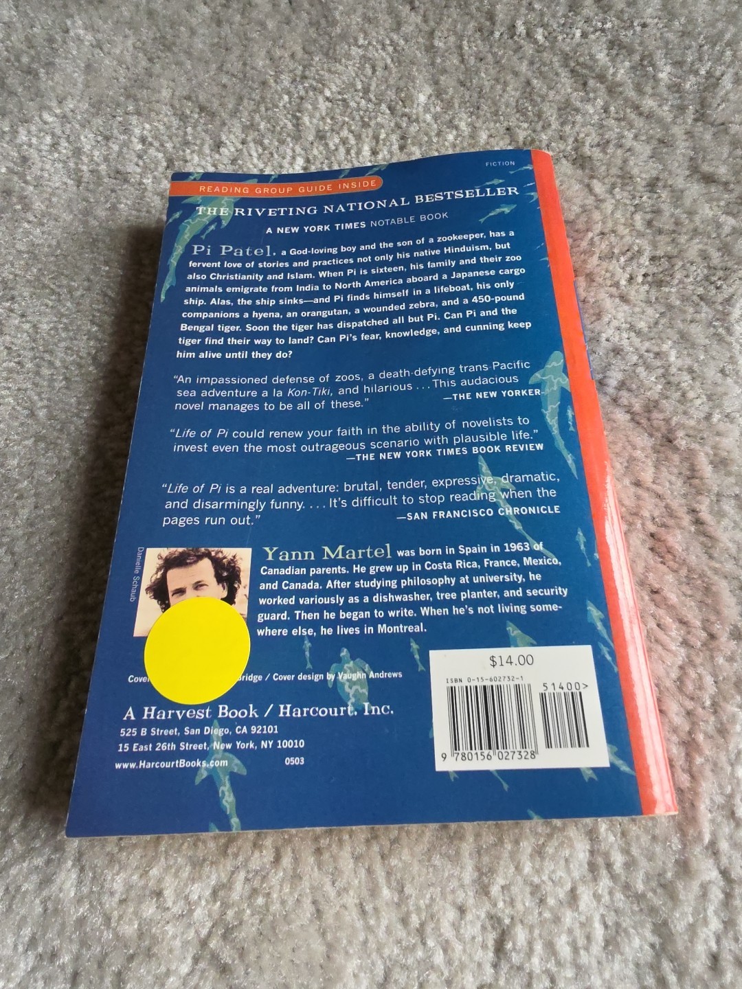 LIFE OF PI by Yann Martel. First Edition