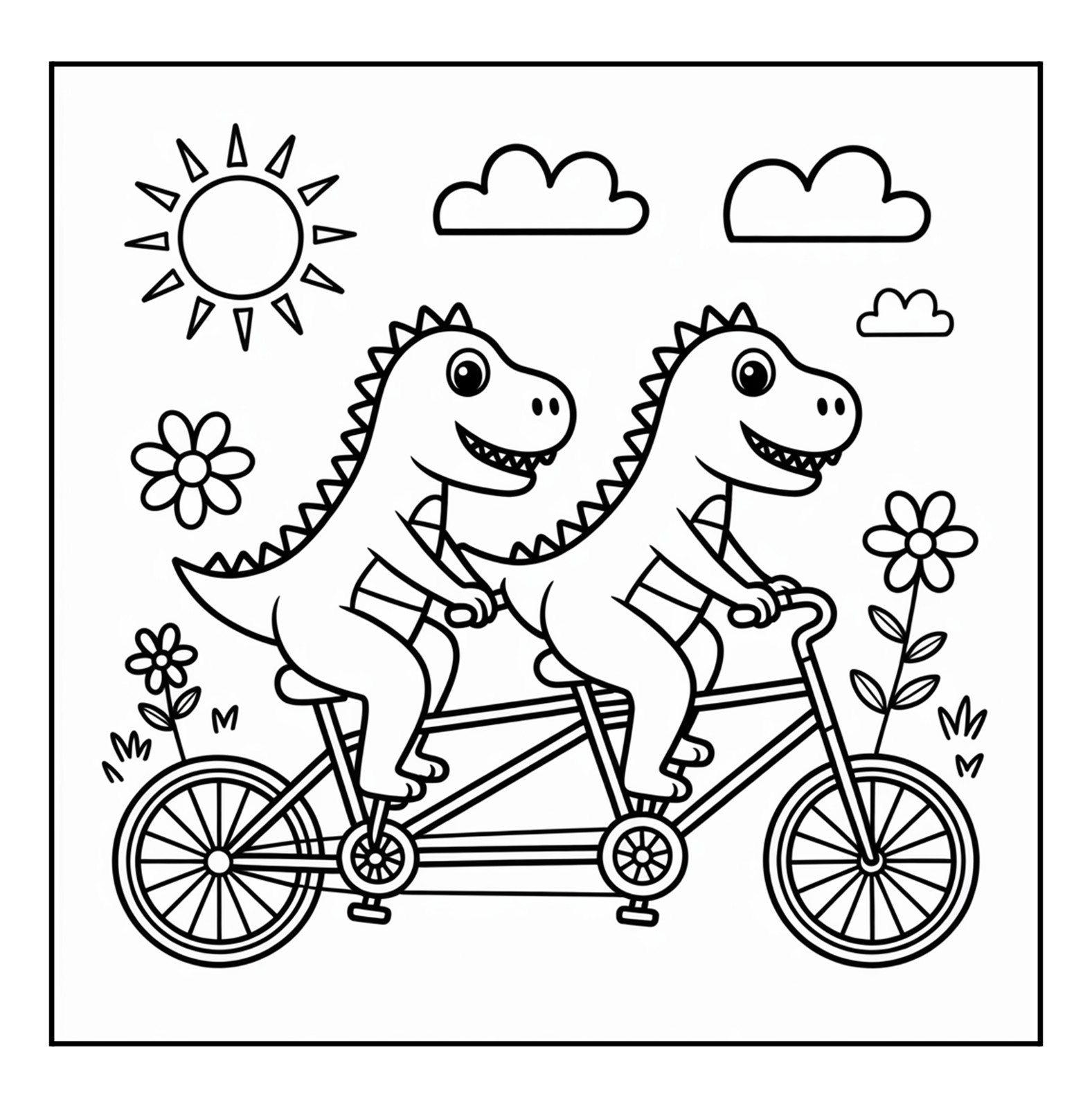 Cute Dinosaurs Coloring Book for Kids Ages 4-8 | Fun Prehistoric Activity Book |