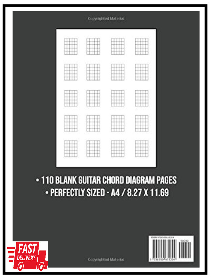 Blank Guitar Chord Diagram Notebook Blank Chord Book | 110 Pages