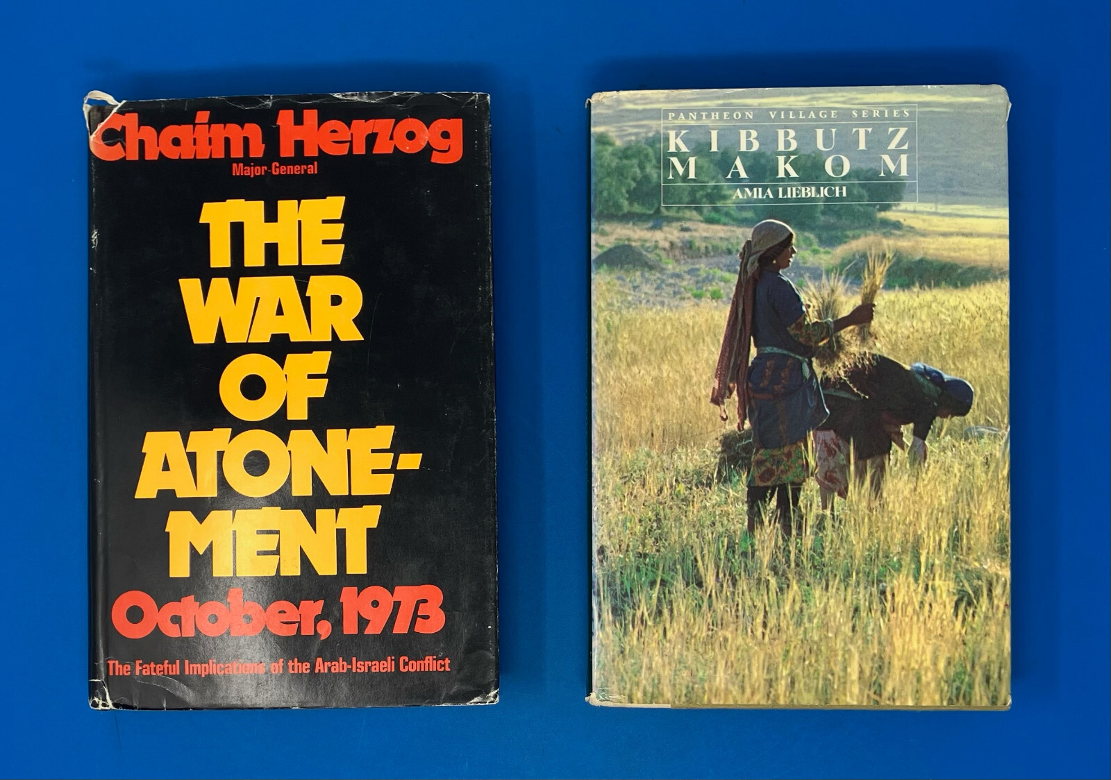 Israel Book Lot of 7 Chaim Herzog Golda Meir Amos Oz Kibbutz Makom *GIFT*