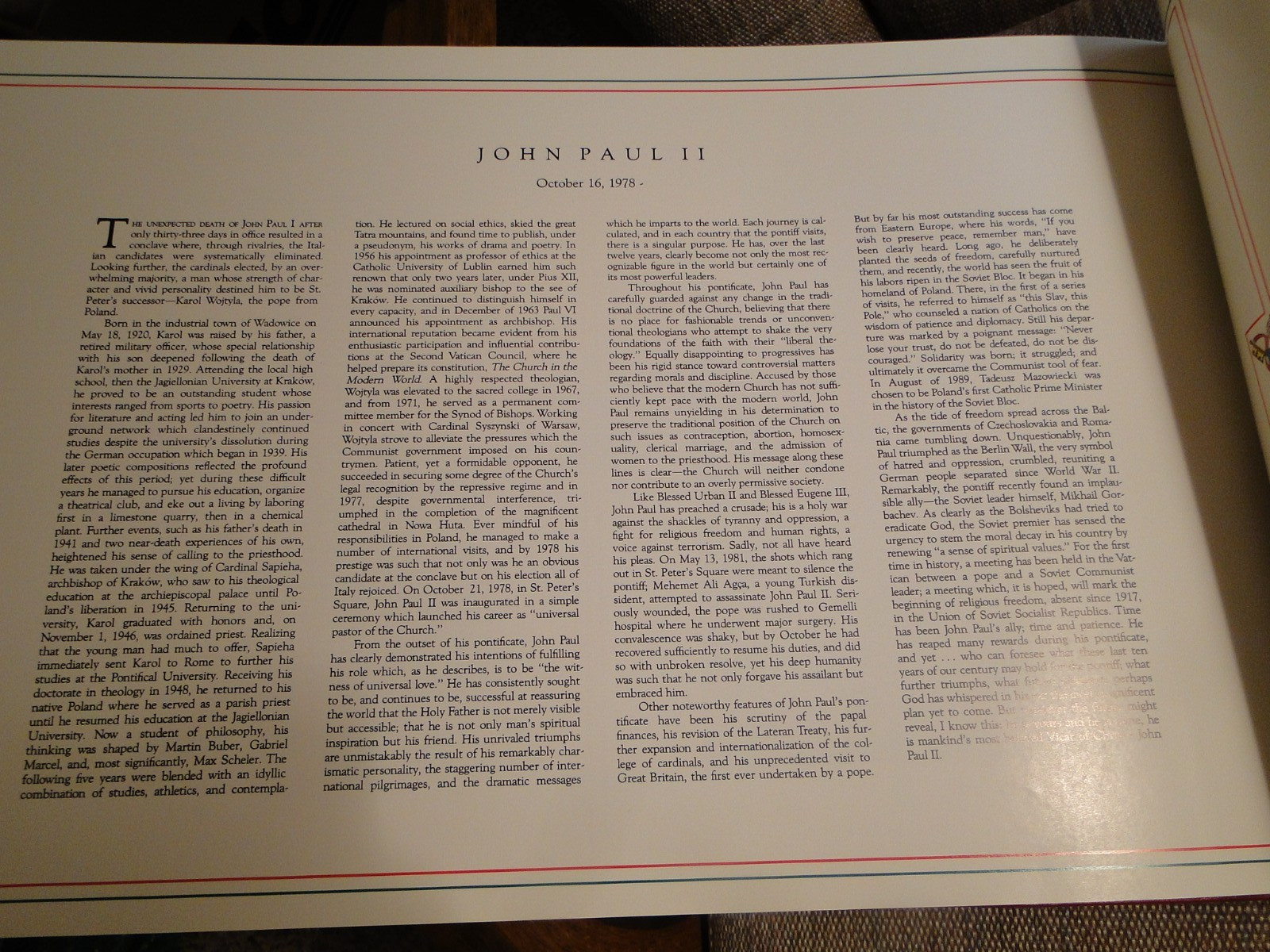 The Popes A Papal History, by J.V. Bartlett Publ 1990, Nihil Obstat & Imprimatur
