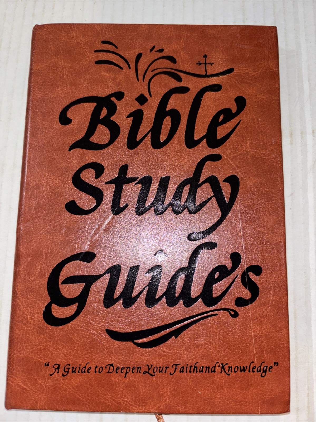 66-Page Bible Study Guide, Daily Devotional Journal, Faux Leather Book Christian