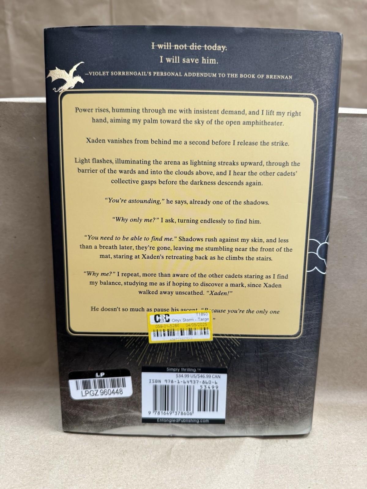 Rebecca Yarros – Onyx Storm Hardcover SEE DESCRIPTION