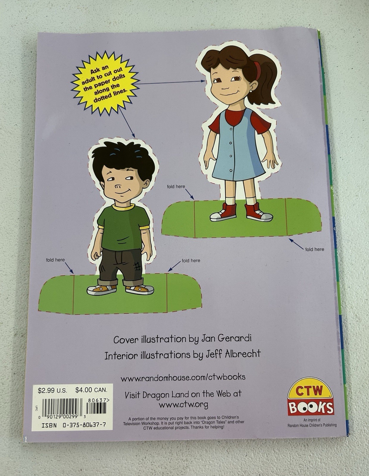 Vintage Dragon Tales Wings & Tails Coloring Activity Book Cut Out Doll Y2K