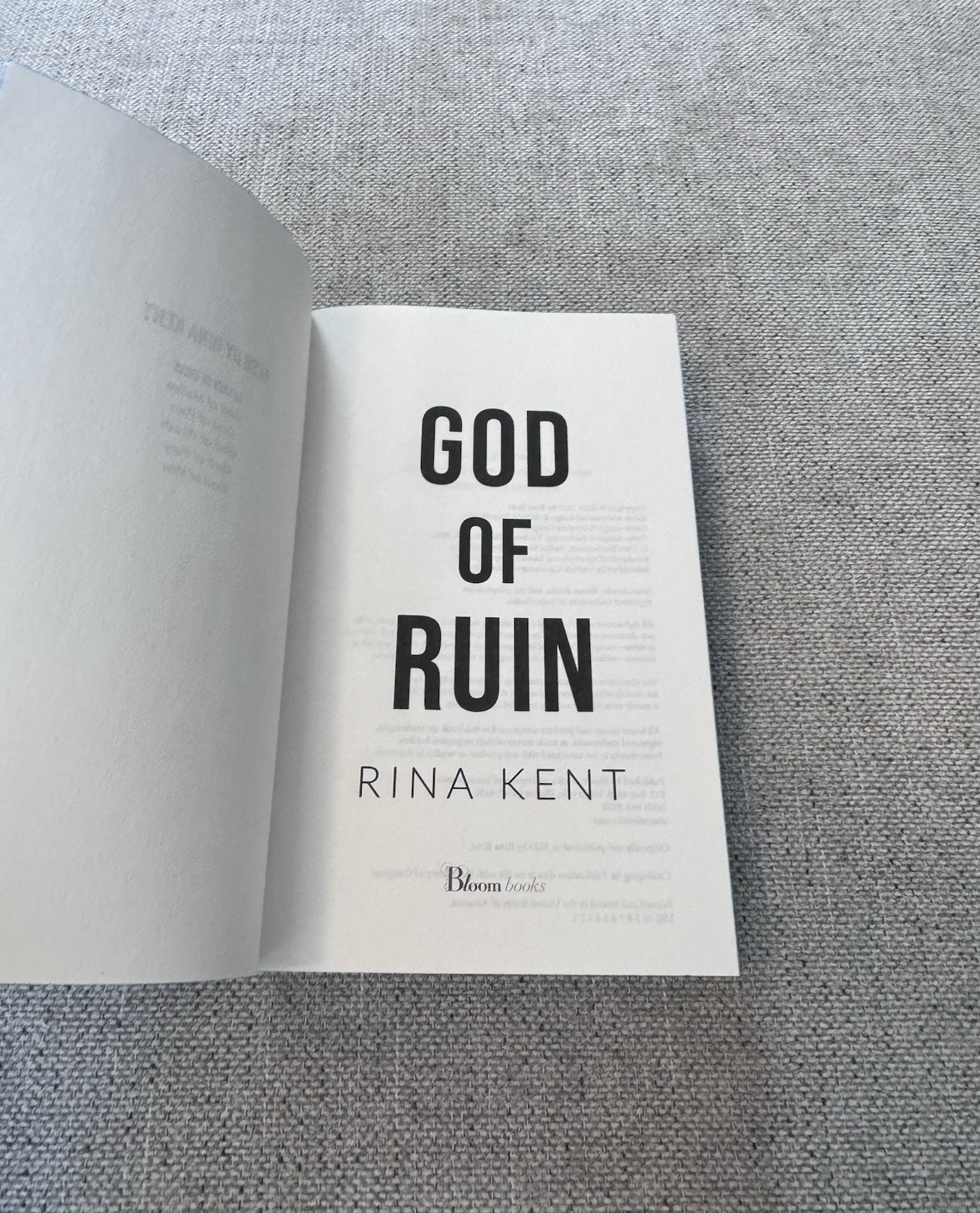 God of Ruin By Rina Kent Signed Deluxe Edition Blue Sprayed Edges Legacy of Gods