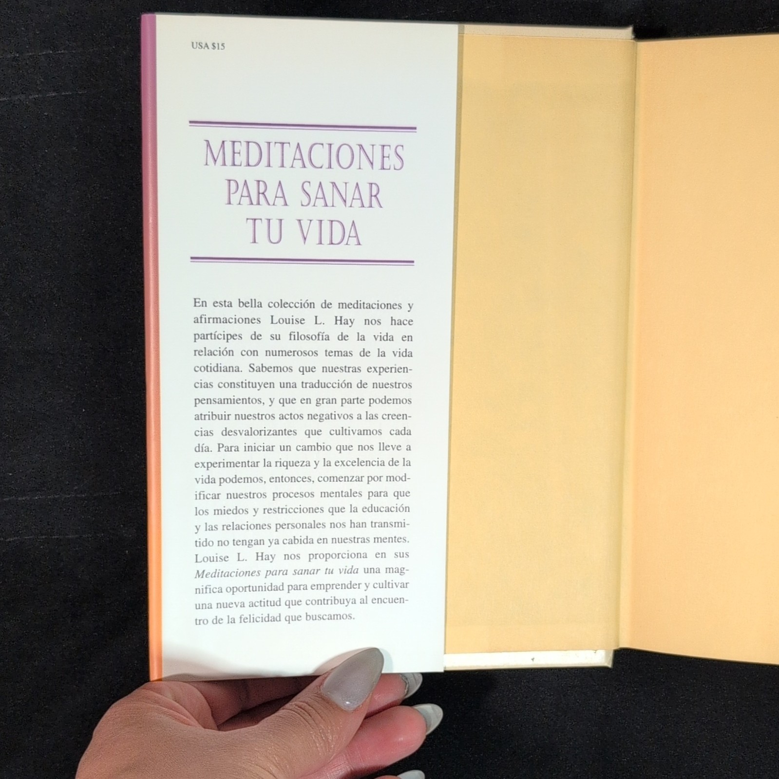 Louise L. Hay Meditaciones Para Sanar Tu Vida 1995 Hardcover Spanish Hay House